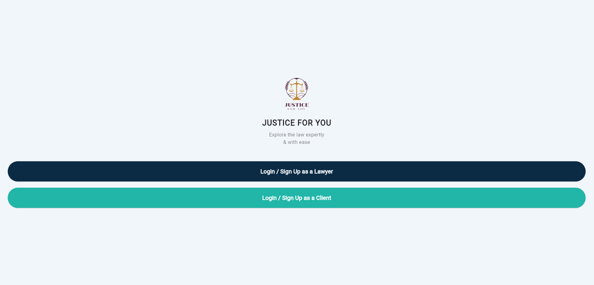 Screenshot of Justice For You — Lawyer-Client App